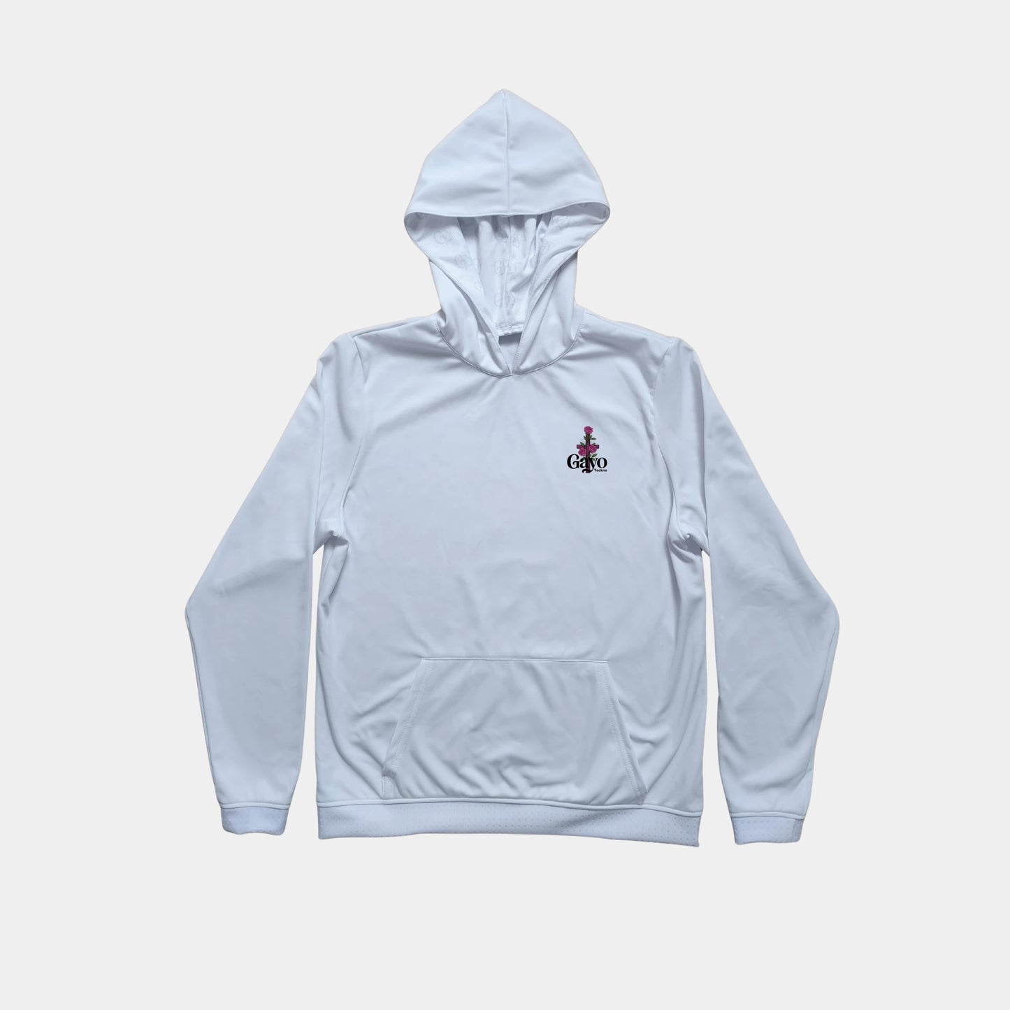 Sweat à capuche blanc croix florale - Gayo Teckno