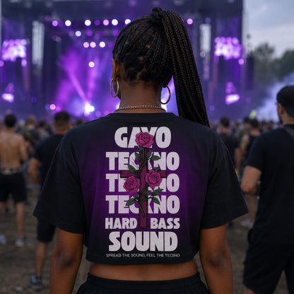 Crop-top croix violette / Halo violet - Gayo Teckno