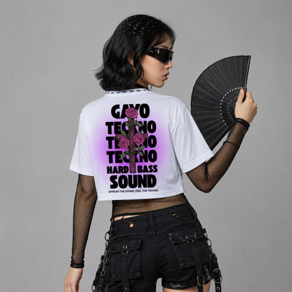 Crop-top croix violette / Halo violet - Gayo Teckno
