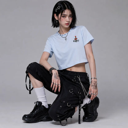 Crop-top croix rouge / Halo rouge - Gayo Teckno