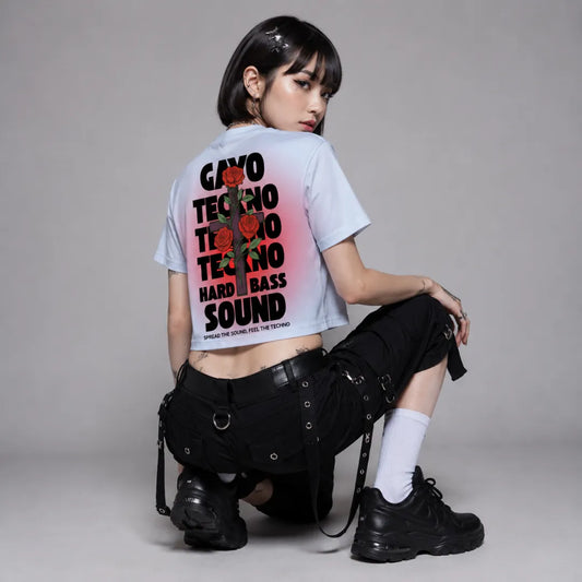 Crop-top croix rouge / Halo rouge - Gayo Teckno