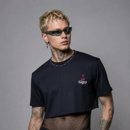 Crop-top croix violette / Halo violet - Gayo Teckno