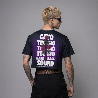 Crop-top croix violette / Halo violet - Gayo Teckno