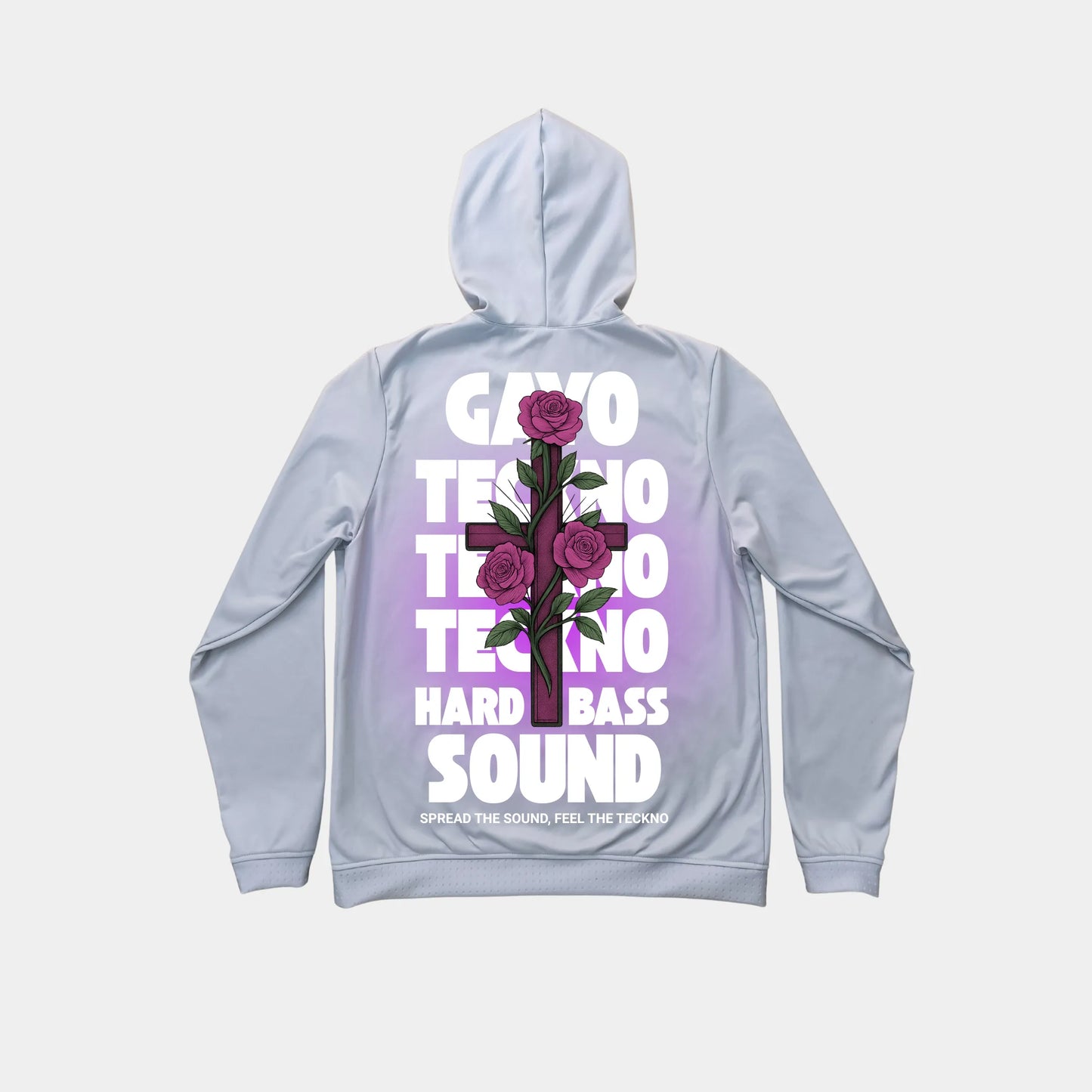 Sweat à capuche croix violette / Halo violet - Gayo Teckno