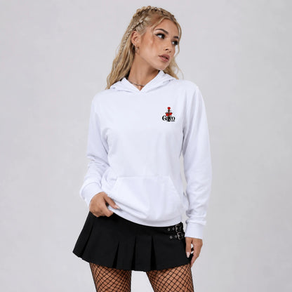 Sweat à capuche blanc croix florale - Gayo Teckno