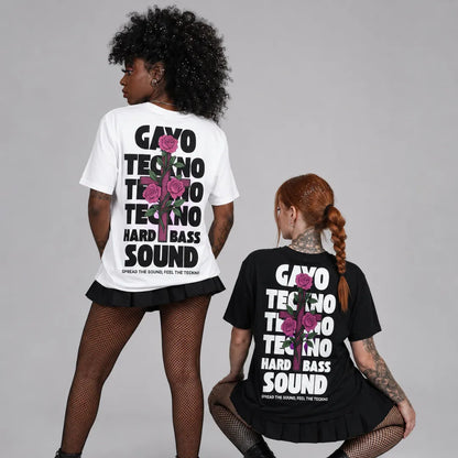 T-shirt techno croix violette / Halo violet - Gayo Teckno