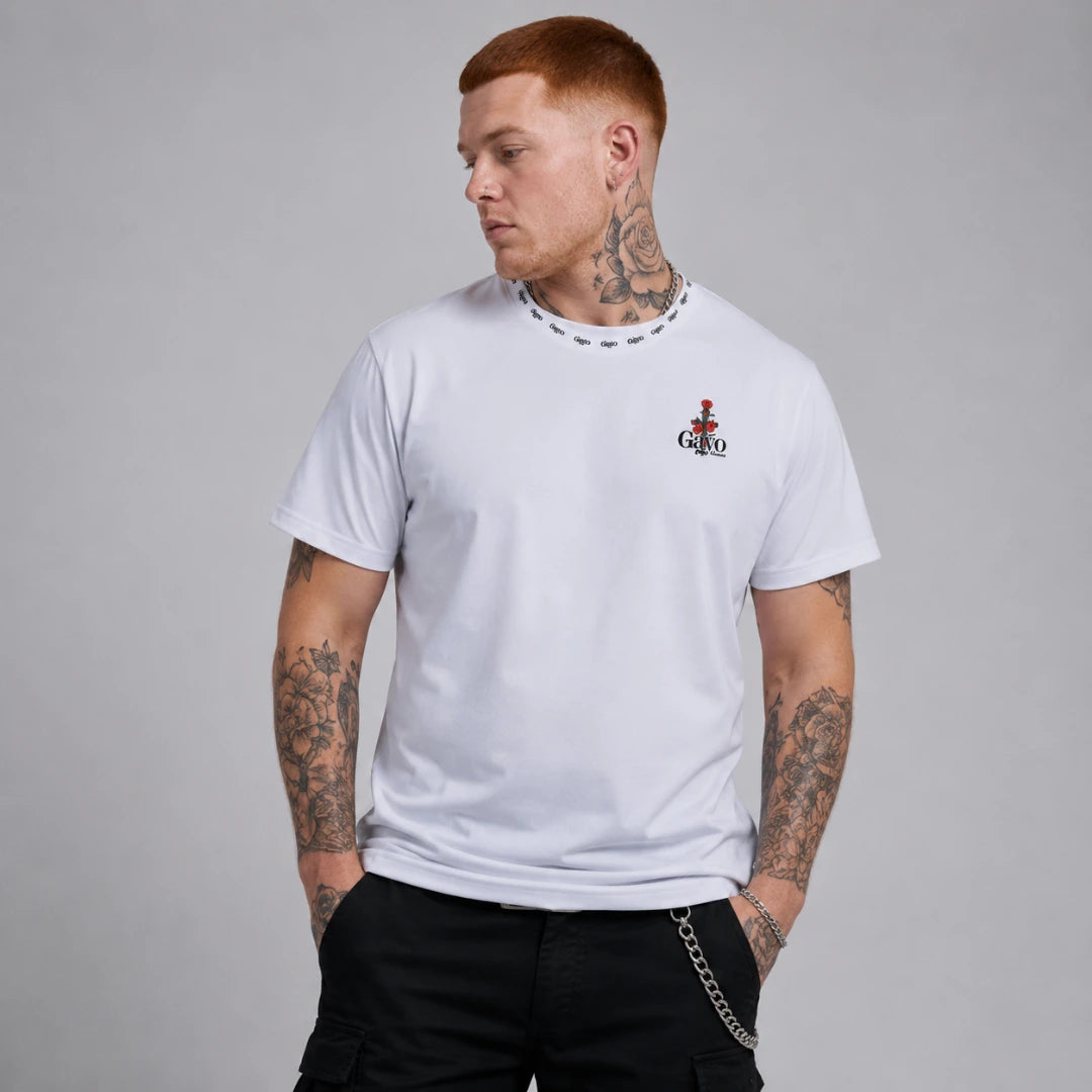 T-shirt techno croix rouge / Halo rouge - Gayo Teckno