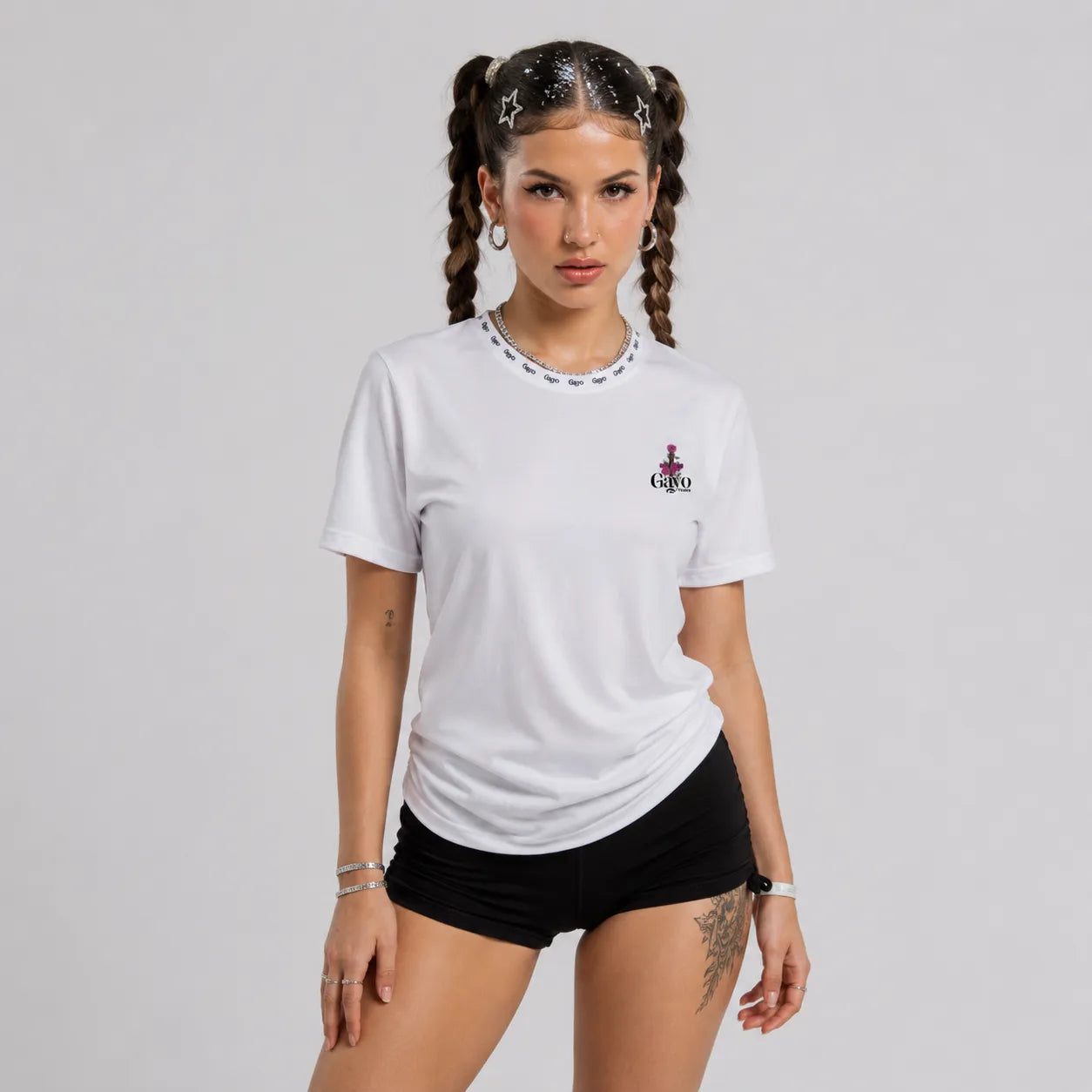 T-shirt techno croix violette / Halo violet - Gayo Teckno