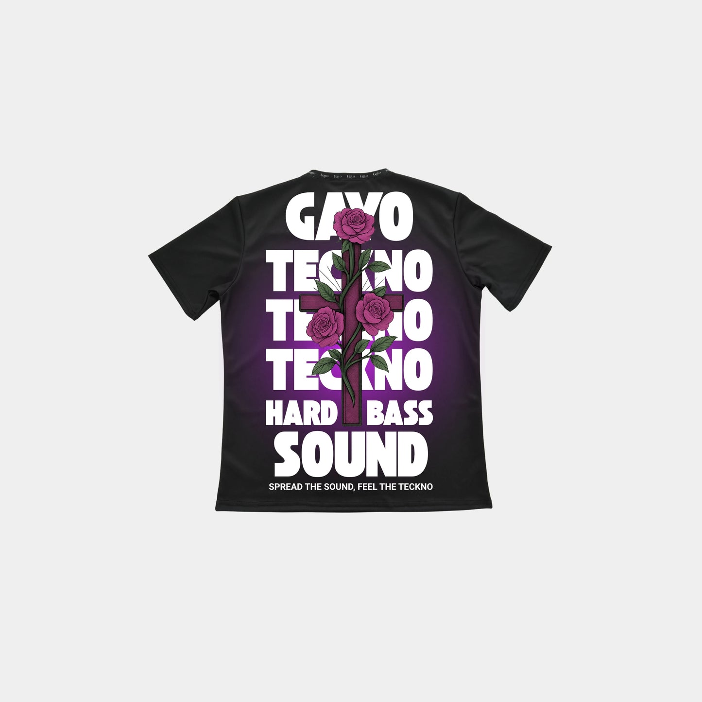 T-shirt techno croix violette / Halo violet - Gayo Teckno