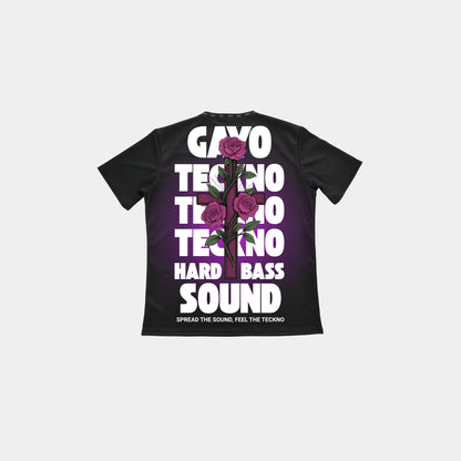 T-shirt techno croix violette / Halo violet - Gayo Teckno